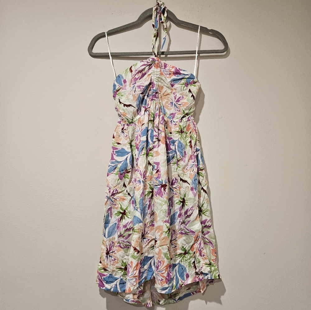 Roxy Floral Halter Dress, Size XS